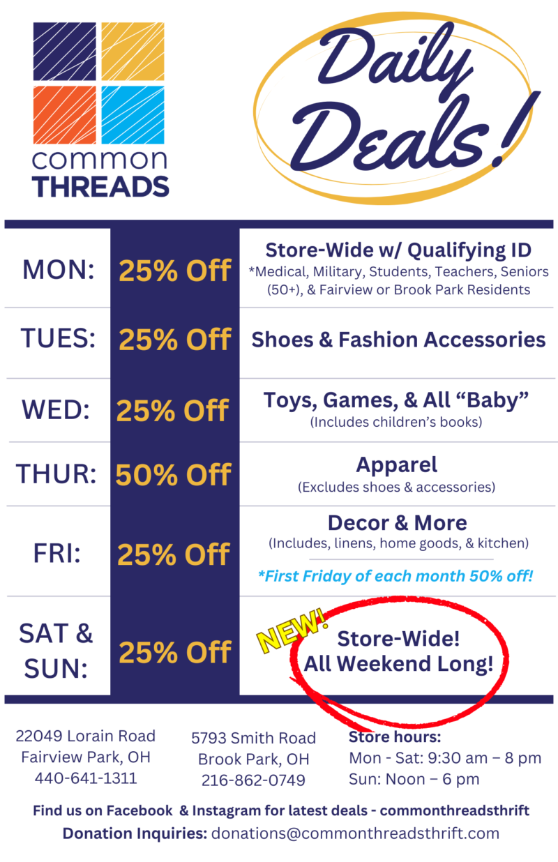 Daily Deals - Common Threads Thrift Store